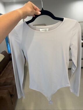 aritzia Long Sleeve Bodysuit in taupe